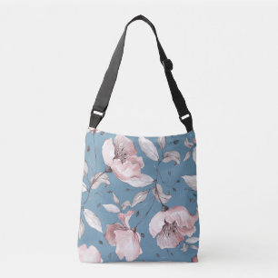 Lente bloemen, bladeren, naadloos ontwerp crossbody tas