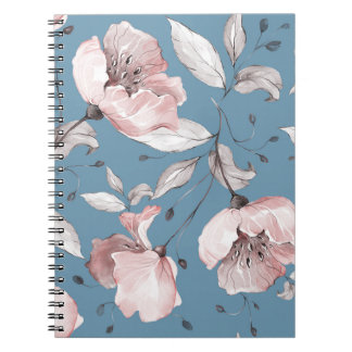 Lente bloemen, bladeren, naadloos ontwerp notitieboek