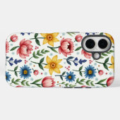Lente bloemen blauw roze en geel Case-Mate iPhone case (Achterkant (horizontaal))