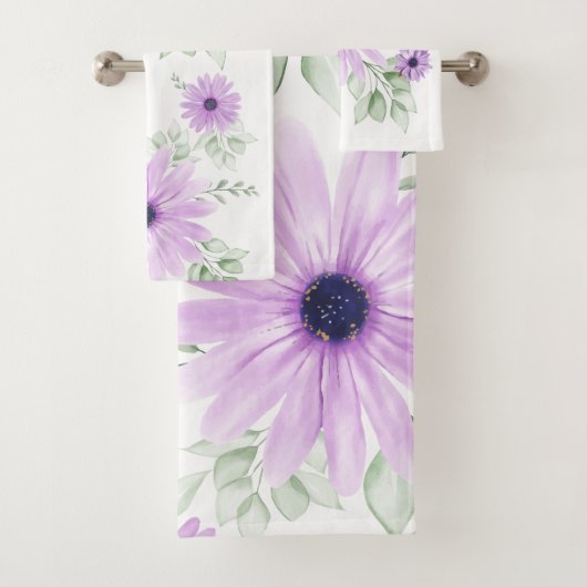 Lente Bloemen Botanisch Patroon Kleurrijk Bad Handdoek (Insitu)
