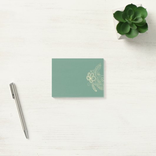 Lente Bloemen Botanische Hand Getekende Groene Bie Post-it® Notes (Kantoor)