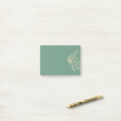 Lente Bloemen Botanische Hand Getekende Groene Bie Post-it® Notes (Op bureau)