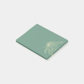 Lente Bloemen Botanische Hand Getekende Groene Bie Post-it® Notes (Schuin)