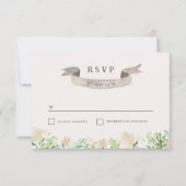 Lente Bloemen Crest Bruiloft RSVP (Voorkant)