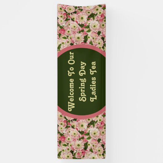 Lente bloemen elegant bloesbloem spandoek (Verticaal)