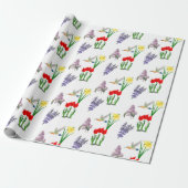 Lente Bloemen en Kolibrie Cadeaupapier (Uitgerold)