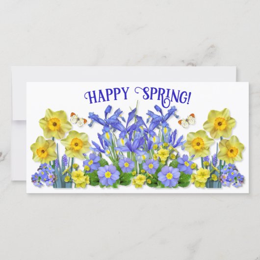 Lente bloemen en vlinders met aangepaste tekst (Voorkant)