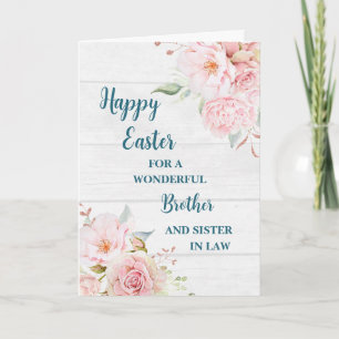 Lente Bloemen Gelukkig Pasen Broer Zus in de wet Feestdagen Kaart