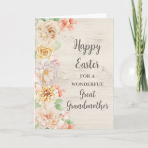 Lente Bloemen Gelukkig Pasen Grote Grootmoeder Feestdagen Kaart