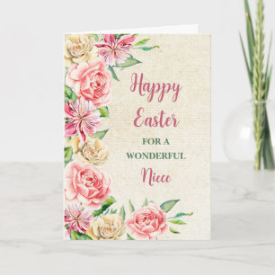 Lente Bloemen Gelukkig Pasen Nichtje Feestdagen Kaart