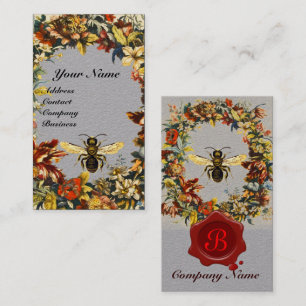 LENTE BLOEMEN HONING BIJENTEELT WAX SEAL Grijs Visitekaartje