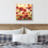 Lente bloemen in een tuin canvas afdruk (Insitu (Slaapkamer))