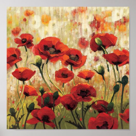 Lente bloemen in een tuin poster (Voorkant)