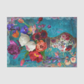 LENTE BLOEMEN IN VAAS DECOUPAGE TISSUEPAPIER (Voorkant)