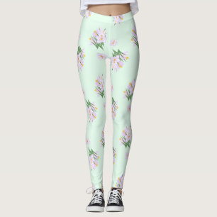 Lente bloemen krokussen leggings