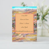 Lente bloemen landschap Flat Save The Date Kaart (Staand voorkant)