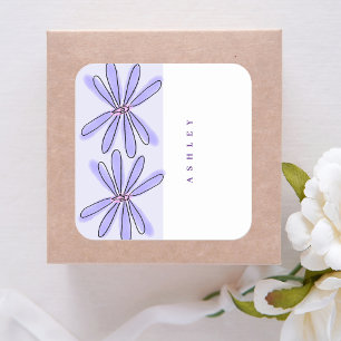 Lente Bloemen Lavendel Paarse Vierkante Sticker