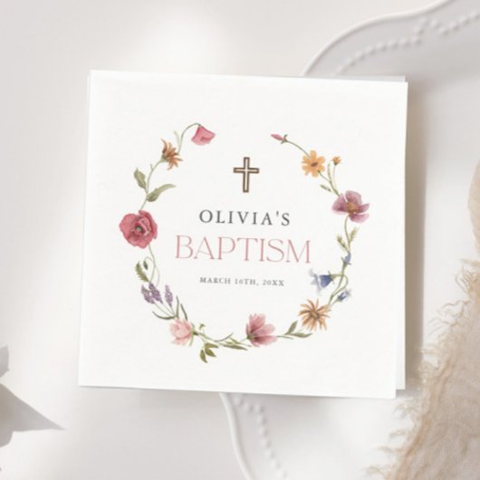 Lente Bloemen Meisje Doop Feest Servet