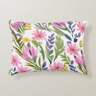 Lente Bloemen Mooie Pastel Bloemige Waterverf Accent Kussen