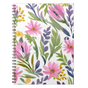 Lente Bloemen Mooie Pastel Bloemige Waterverf Notitieboek