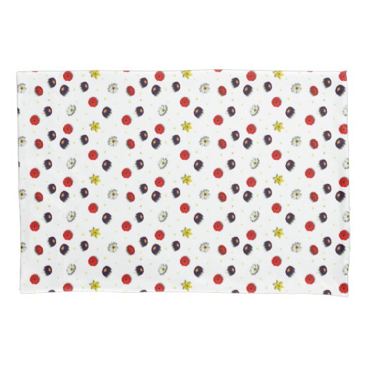 Lente bloemen op wit kussensloop (Voorkant)