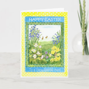 Lente Bloemen Paas Kaart voor een tante