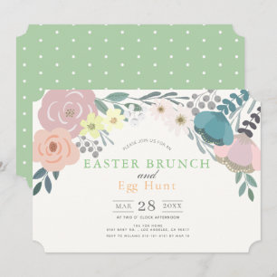 Lente Bloemen Pasen Brunch & Ei Hunt Kaart