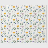 Lente Bloemen Pastel Pasen Cadeaupapier (Vlak)
