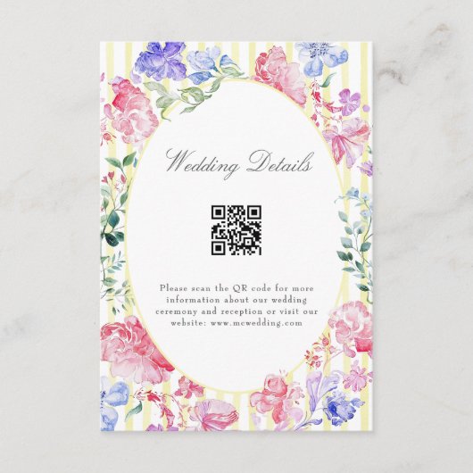  Lente Bloemen Trouwdetails QR-code Informatiekaartje (Voorkant)
