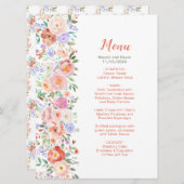 Lente Bloemen Trouwmenu Menu (Voorkant / Achterkant)