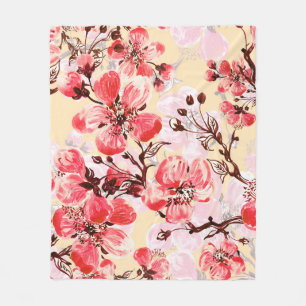 Lente bloemen U patroon Fleece Deken