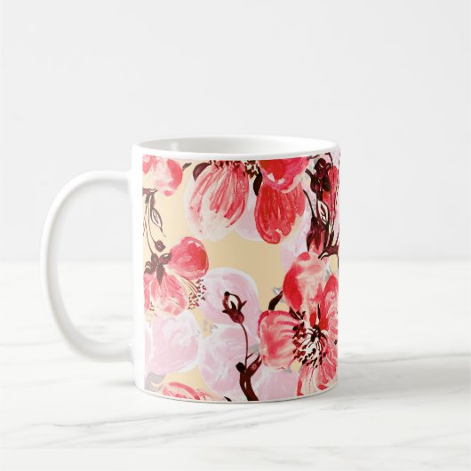 Lente bloemen U patroon Koffiemok (Links)