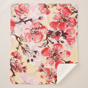 Lente bloemen U patroon Sherpa Deken