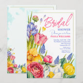 Lente Bloemen Uitnodiging (Voorkant / Achterkant)