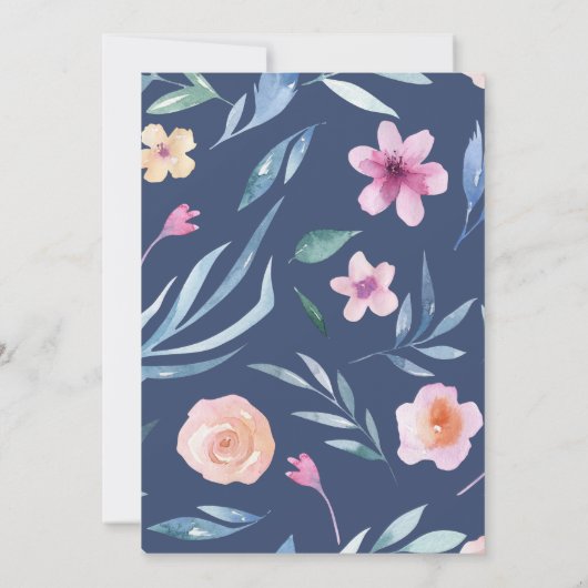 Lente Bloemen Uitnodiging voor het Huwelijk, Boho (Achterkant)