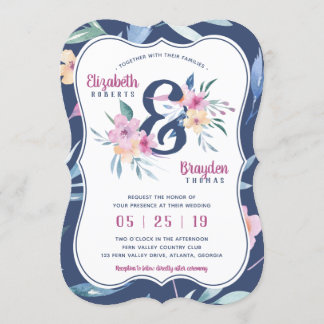 Lente Bloemen Uitnodiging voor het Huwelijk, Boho