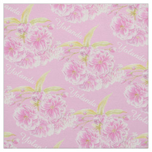Lente bloemen waterverf bloesems naam roze stof