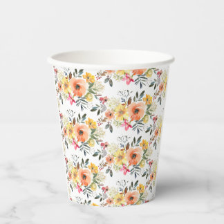 Lente Bloemen Welkom baby Shower Papieren Bekers