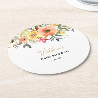 Lente Bloemen Welkom babyborrel Ronde Kartonnen Onderzetter