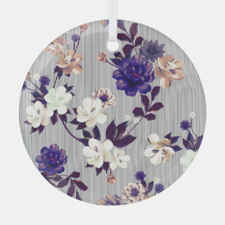 Lente bloemen zwart silhouet patroon glas ornament