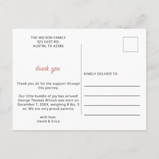 lente bloemenbloei meisje foto geboorte aankondigi aankondigingskaart (Achterkant)