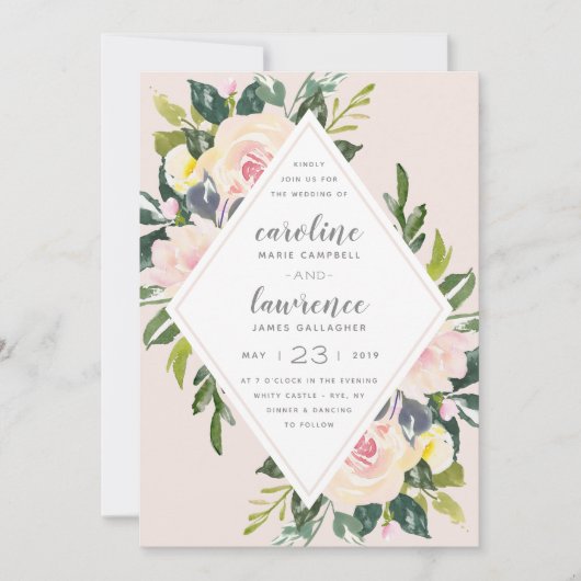 Lente bloemenblos | Huwelijksuitnodiging Kaart (Voorkant)