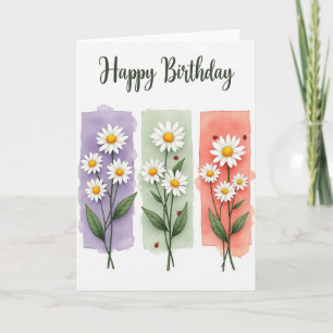 Lente bloemengeboortekaart kaart