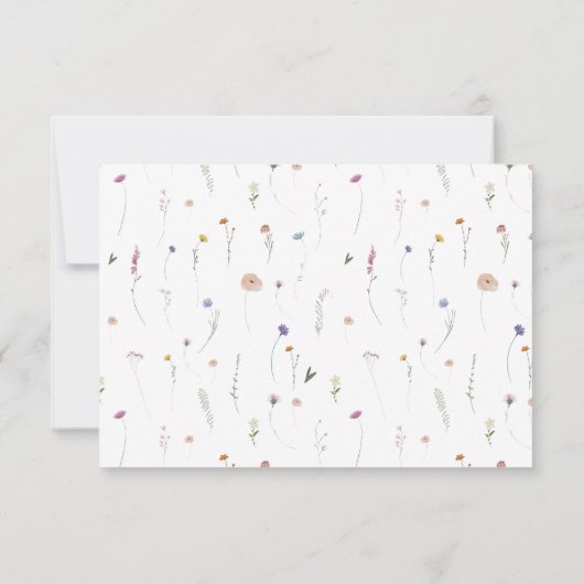 Lente Bloementuin Minimalistische Bloem QR-code RSVP Kaartje (Achterkant)