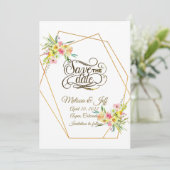 Lente bloemige Save the date uitnodiging (Staand voorkant)