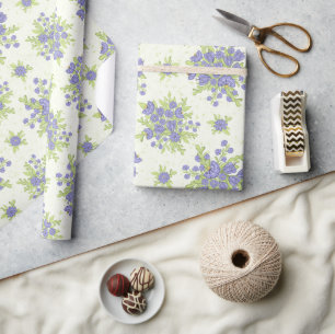 Lente Bloemige Sering Paarse Bloemen Cadeaupapier