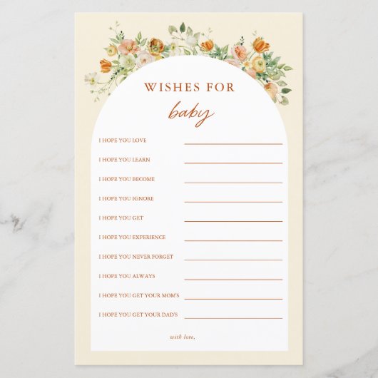 Lente Bloemige Wensen Voor Baby Shower (Voorkant)