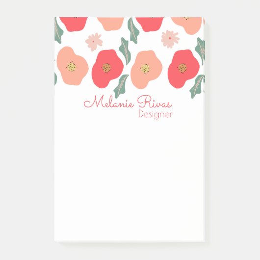Lente Bloemmotief Ontwerper Zakelijk Post-it® Notes (Voorkant)