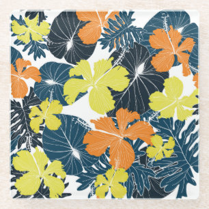 Lente Bloemrijk: Vintage Bloem Textuur Glazen Onderzetter