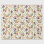 Lente Bloemstuk Konijnen in Overvloed Cadeaupapier (Vlak)
